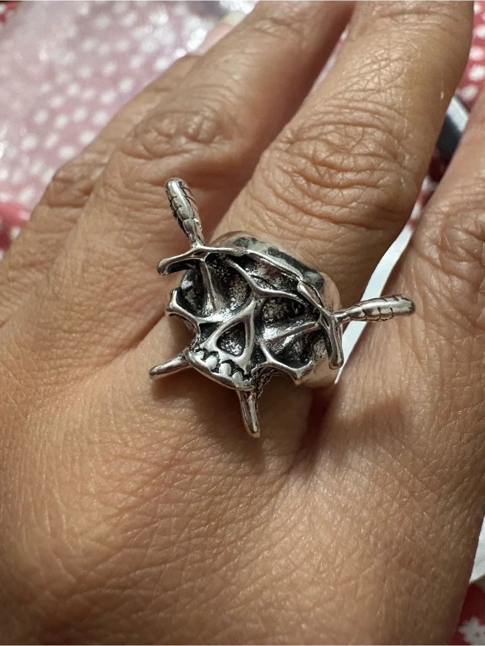 Men's Silver Skull & Arrows Statement Ring
